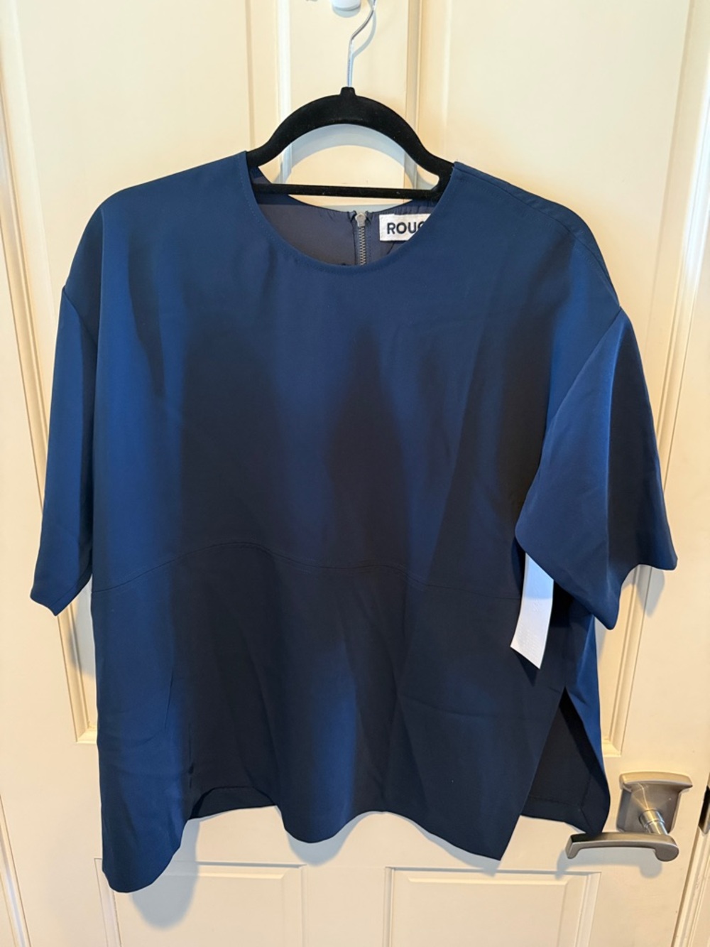 ROUCHA Deep Navy Boxy Short Sleeve Top